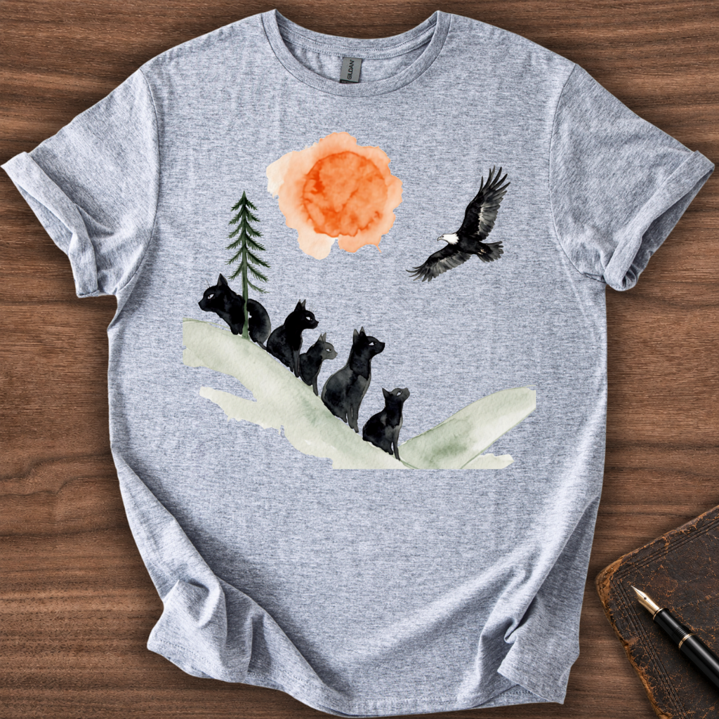 Cats and Bird T-Shirt