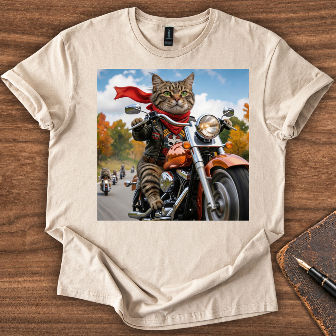 Cat Biker T-Shirt - Image 2