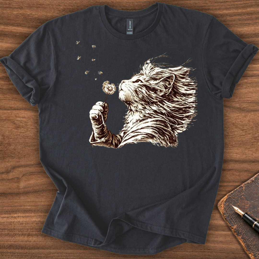 Cat Dandelion T-Shirt - Image 2