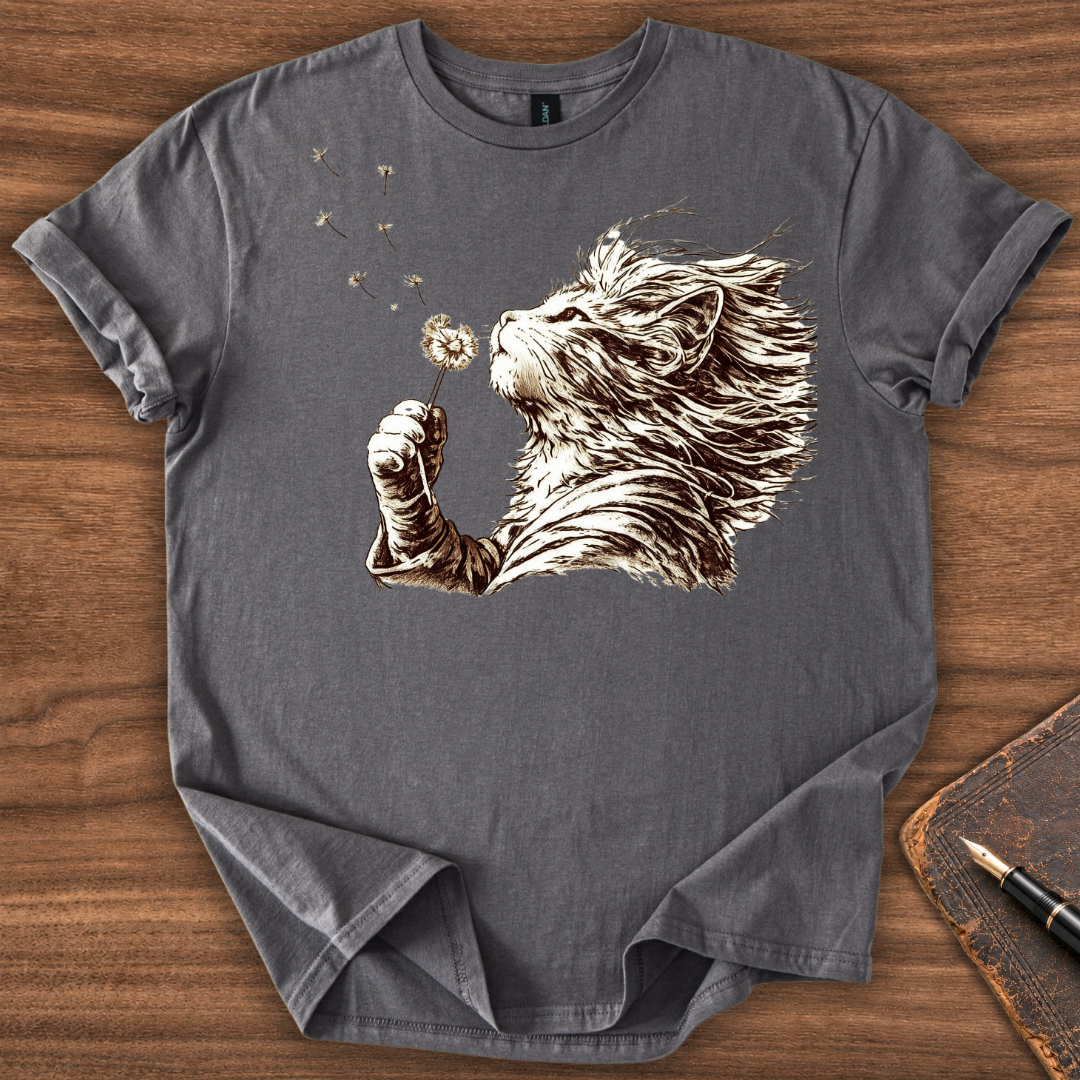 Cat Dandelion T-Shirt - Image 7