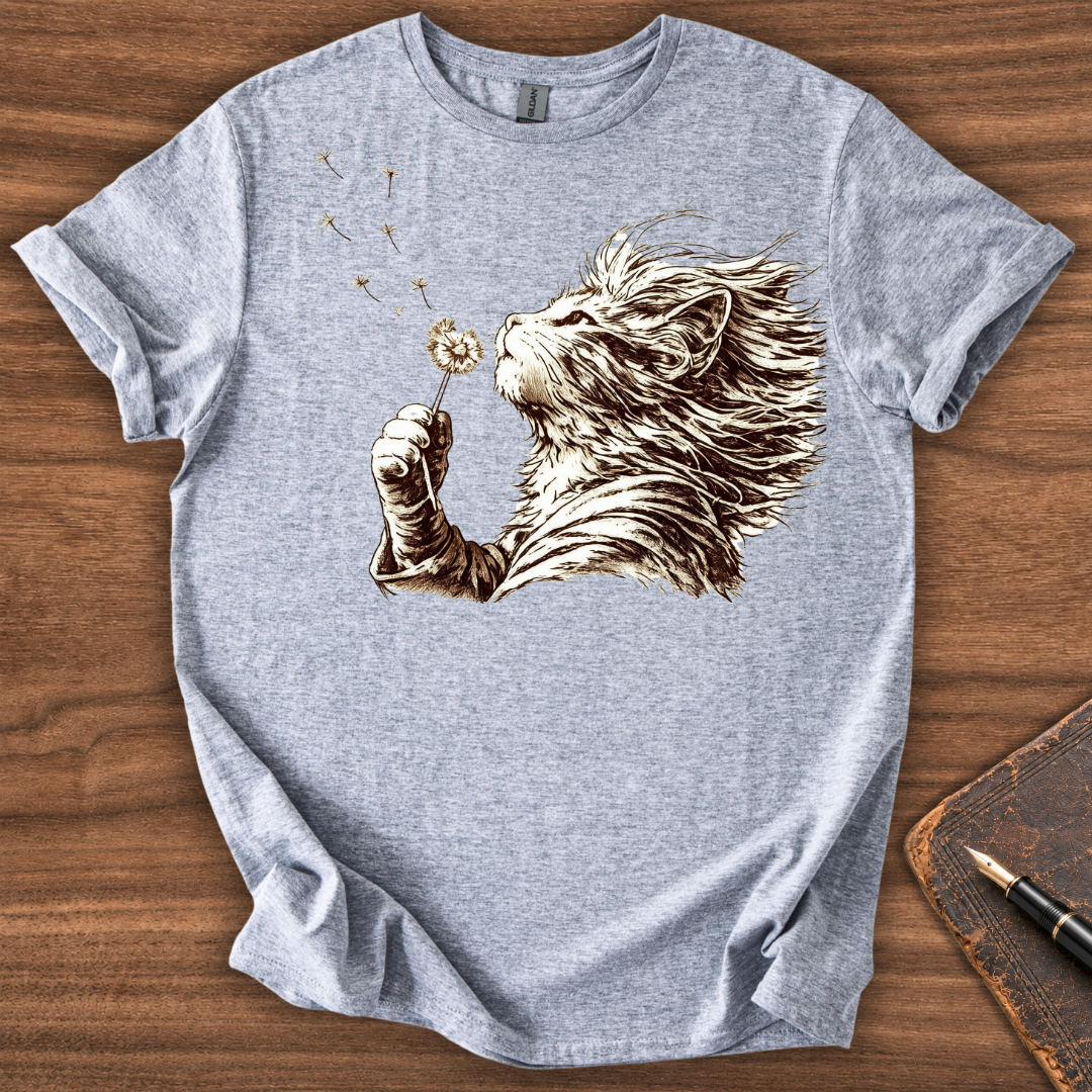 Cat Dandelion T-Shirt - Image 3