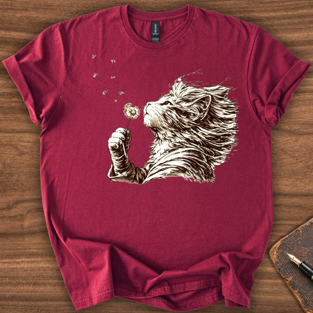 Cat Dandelion T-Shirt - Image 5