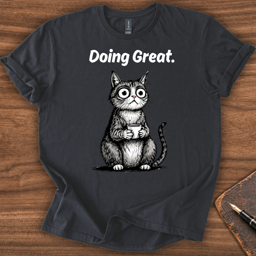Doing Great Cat T-Shirt - Image 2