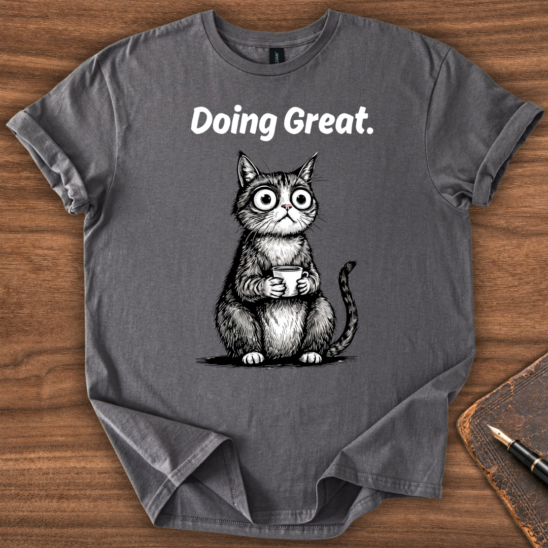 Doing Great Cat T-Shirt - Image 7