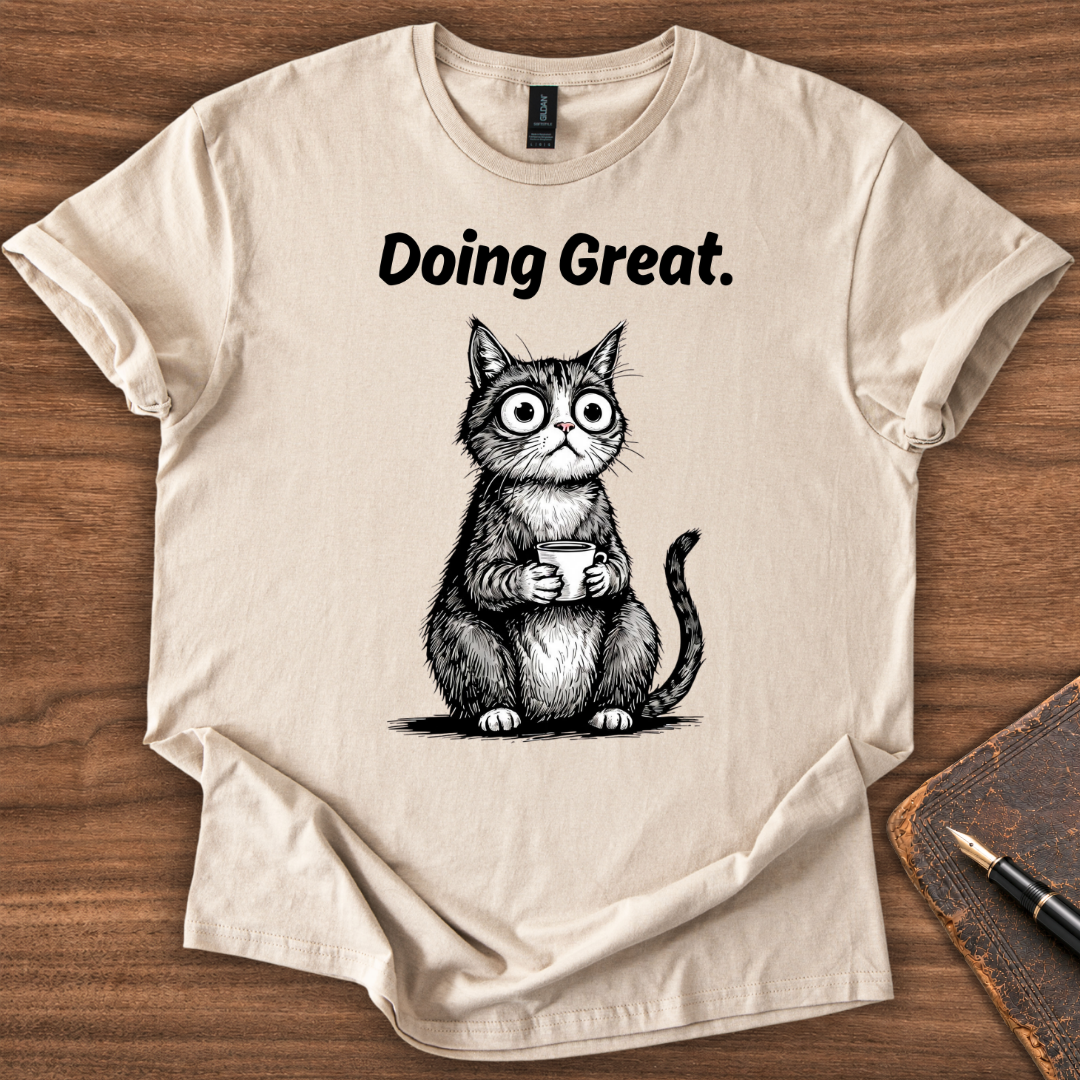 Doing Great Cat T-Shirt - Image 3