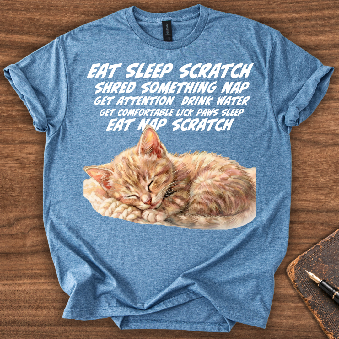 Eat Sleep Cat T-Shirt - Image 4