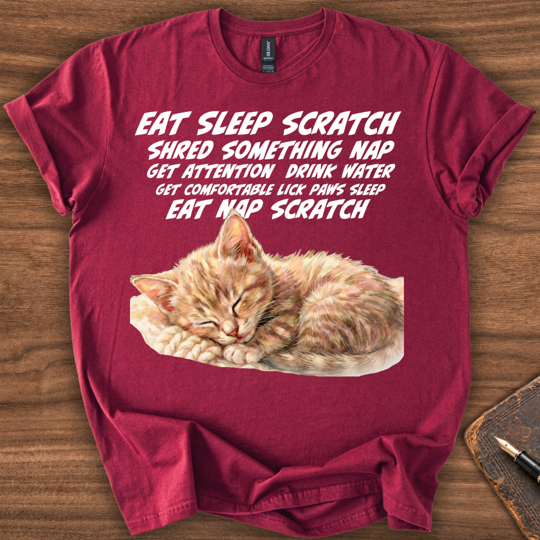 Eat Sleep Cat T-Shirt - Image 5