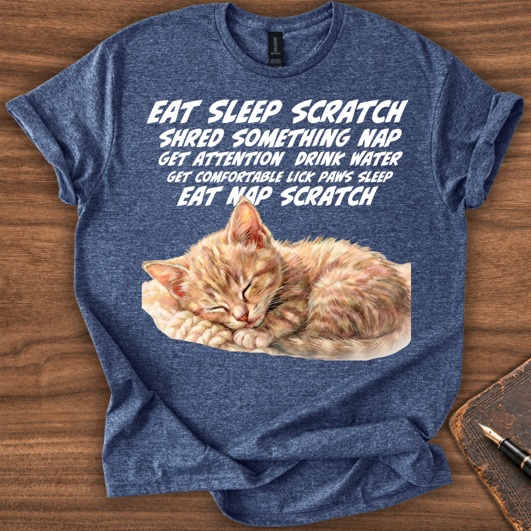 Eat Sleep Cat T-Shirt - Image 6