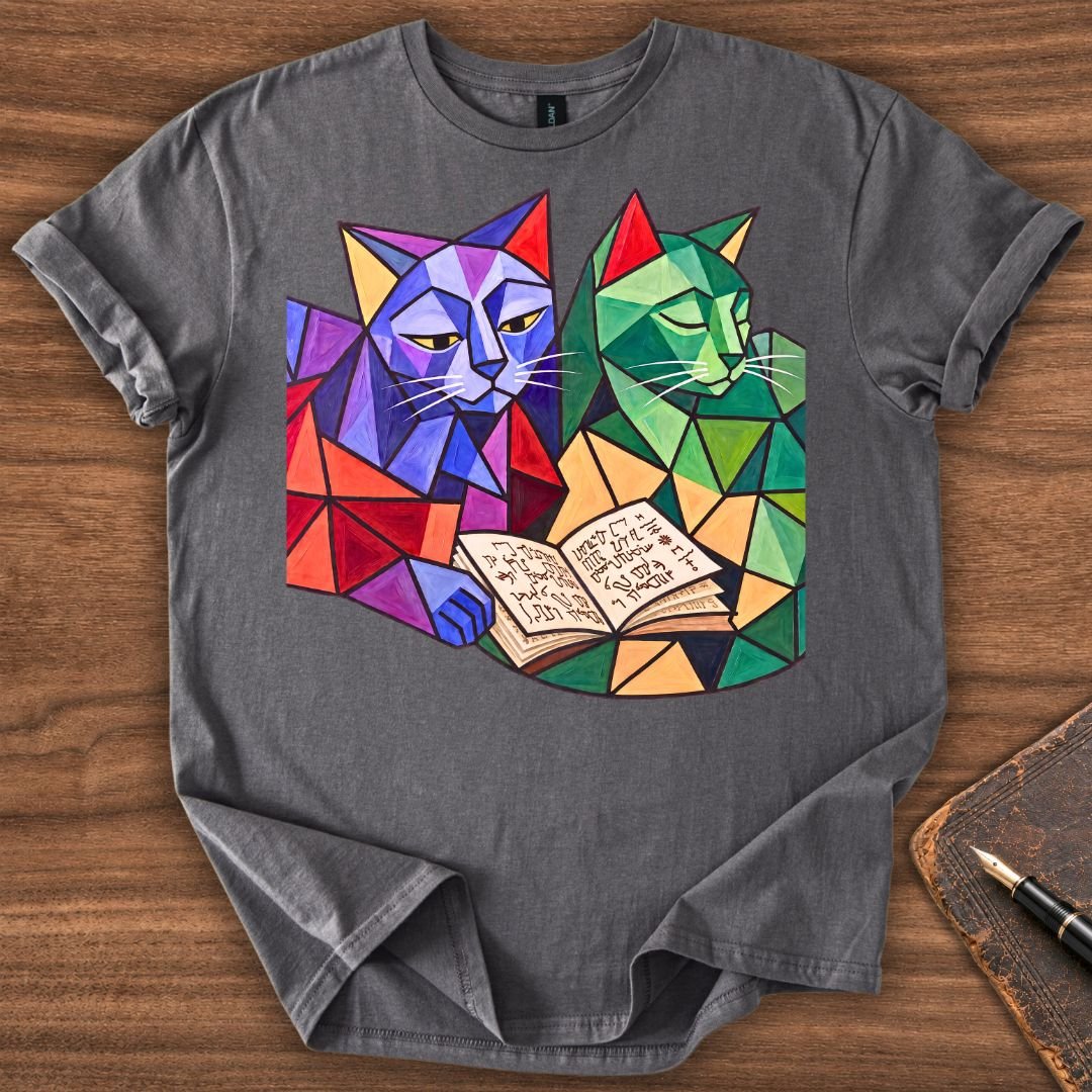 Pablo Cats Reading T-Shirt - Image 6