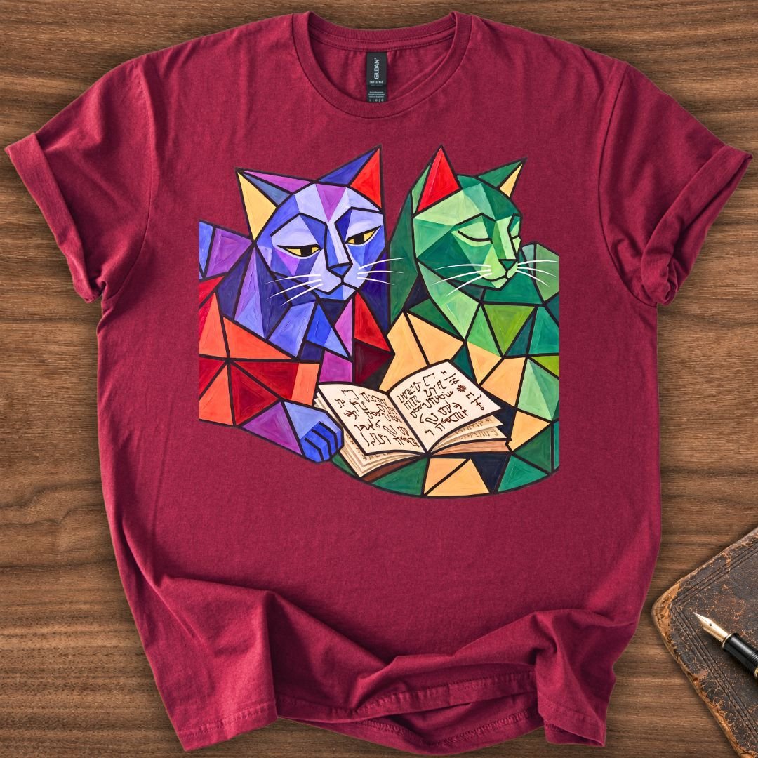 Pablo Cats Reading T-Shirt - Image 4