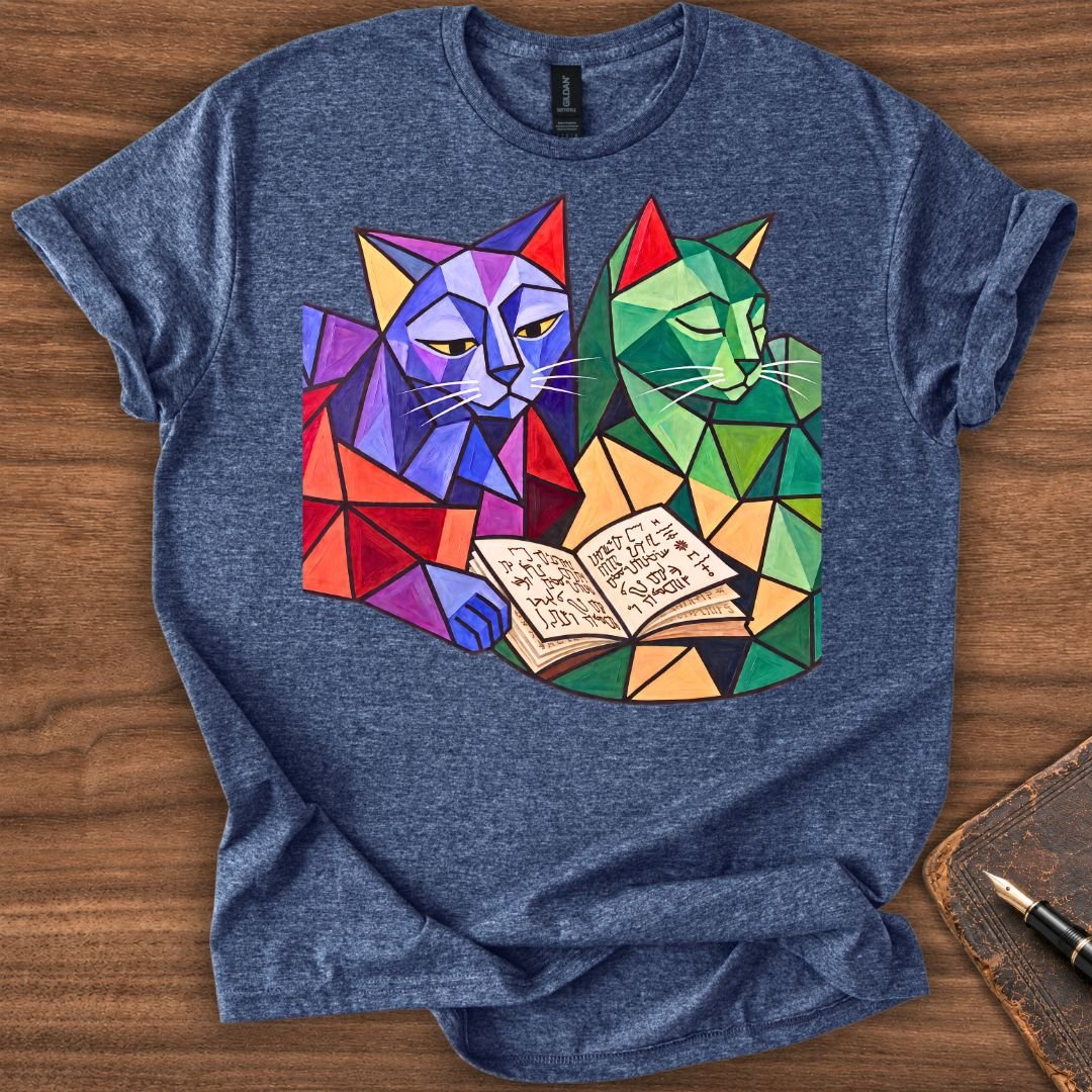 Pablo Cats Reading T-Shirt - Image 5