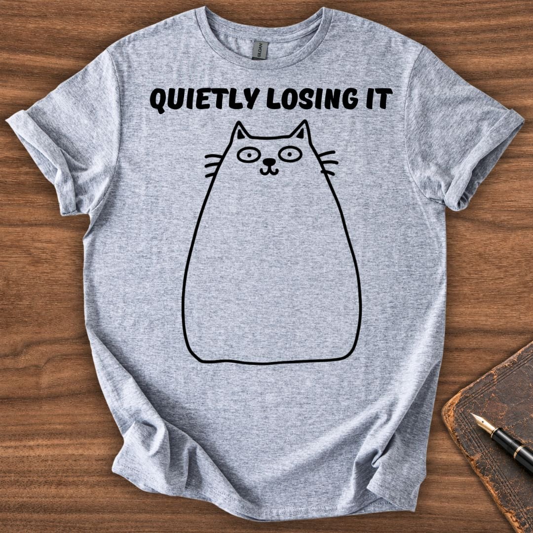 Quietly Losing It Cat T-Shirt - Image 3