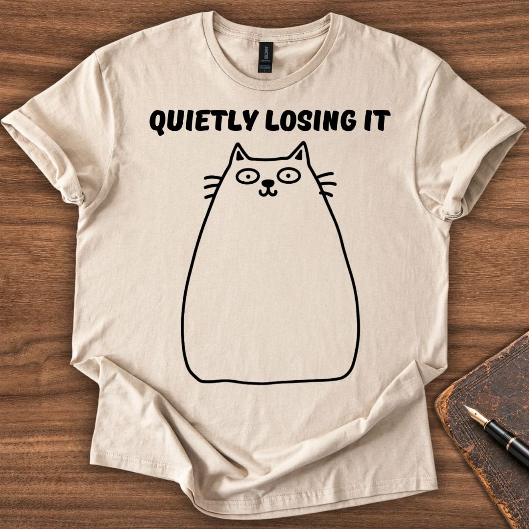 Quietly Losing It Cat T-Shirt - Image 2