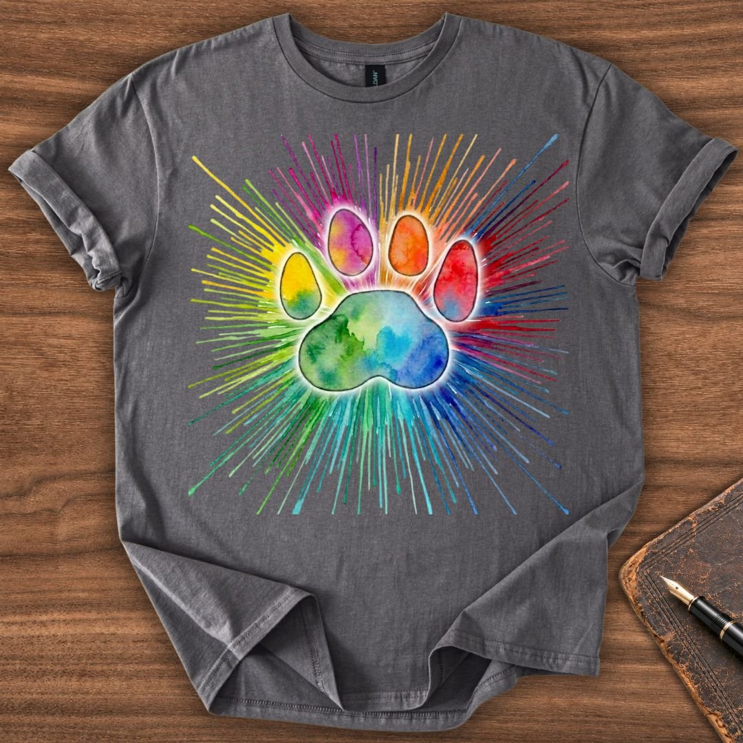 Rainbow Paw Cat T-Shirt - Image 7