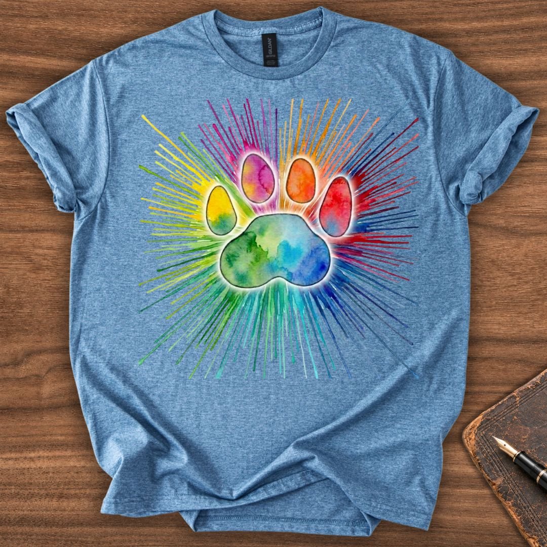 Rainbow Paw Cat T-Shirt - Image 5