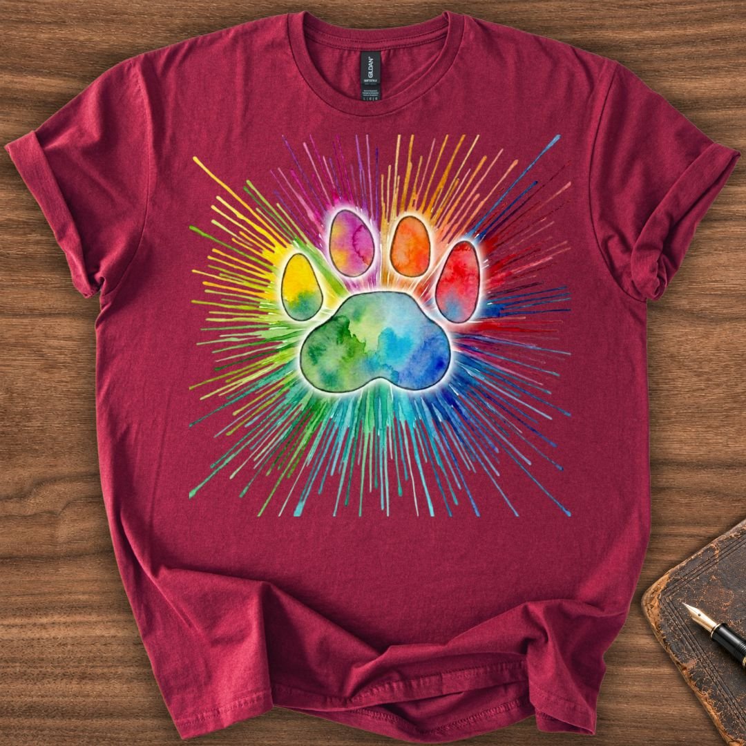 Rainbow Paw Cat T-Shirt - Image 6