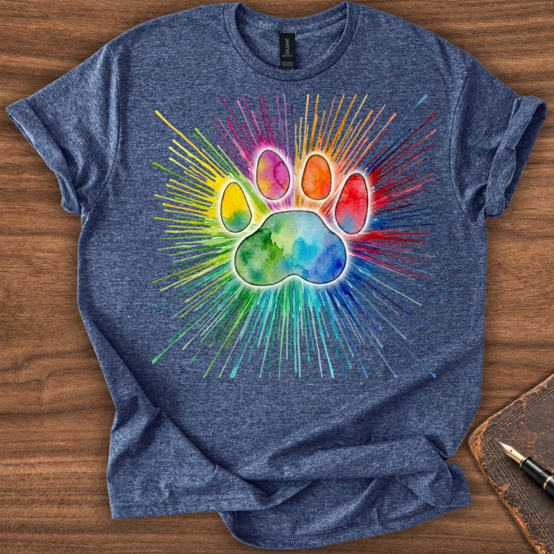 Rainbow Paw Cat T-Shirt