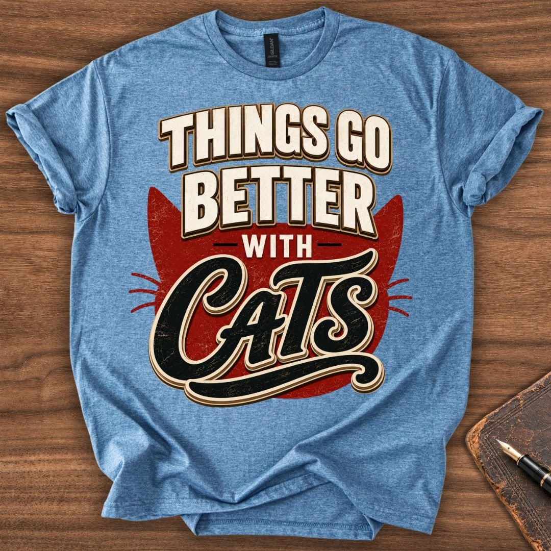 Things Go Better with Cats T-Shirt - Image 5